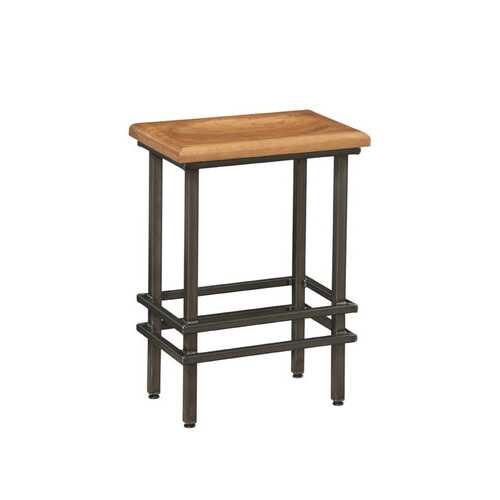 24" Deco Natural Cherry And Black Steel Bar Stool