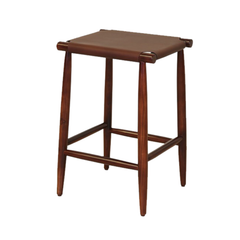 17" X 15.5" X 25.5" Brown  Wood Leather Counter Stool