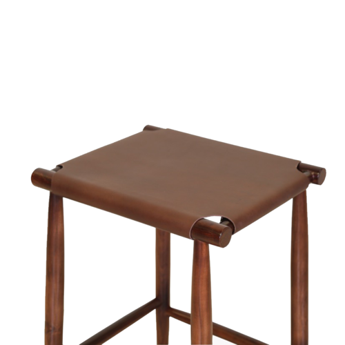 17" X 15.5" X 25.5" Brown  Wood Leather Counter Stool