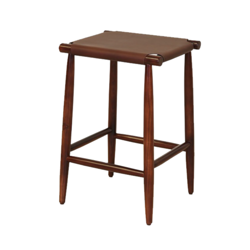 17" X 15.5" X 25.5" Brown  Wood Leather Counter Stool