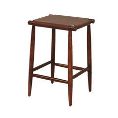 17" X 15.5" X 25.5" Brown  Wood Leather Counter Stool