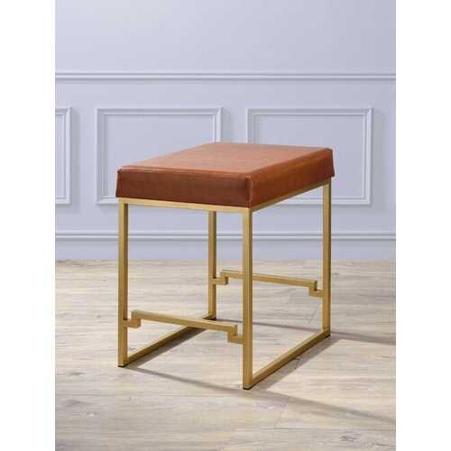 19" X 19" X 25" Light Brown Polyurethane Counter Height Stool (1Pc)