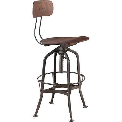 43" Urban Chic Walnut Adjustable Bar Stool