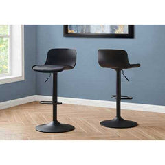 33" BlackwithBlack Metal Hydraulic Lift Barstool  2 pcs