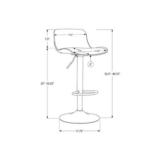 33" BlackwithBlack Metal Hydraulic Lift Barstool  2 pcs