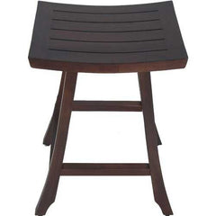 Compact Teak Counter Stool in Brown Finish