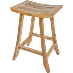 Compact Teak Counter Stool in Natural Finish