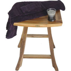 Compact Teak Counter Stool in Natural Finish