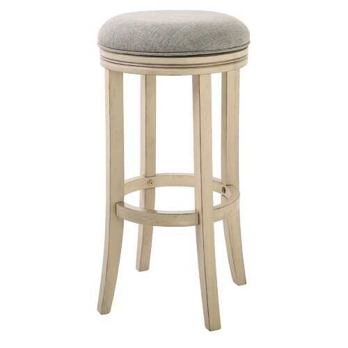 30" Ivory Finished Solid Wood frame in Paradigm Quartz fabric Bar Stool