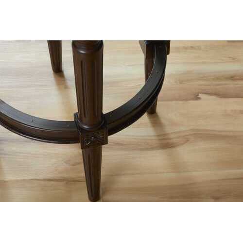 Distressed Walnut Finished Bar Height Round  Stool