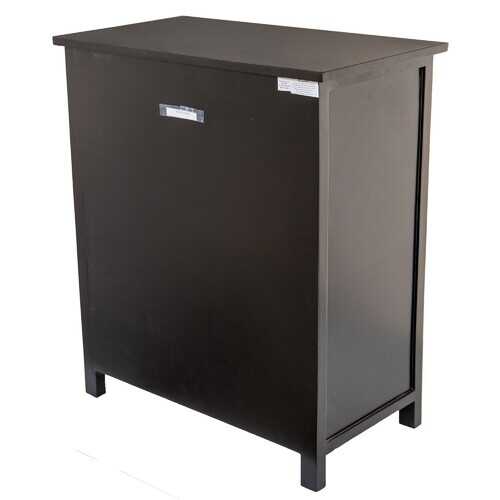 Black Wooden Cabinet with 3 Basket Weave Drawers and  2 Door Bottom Storages