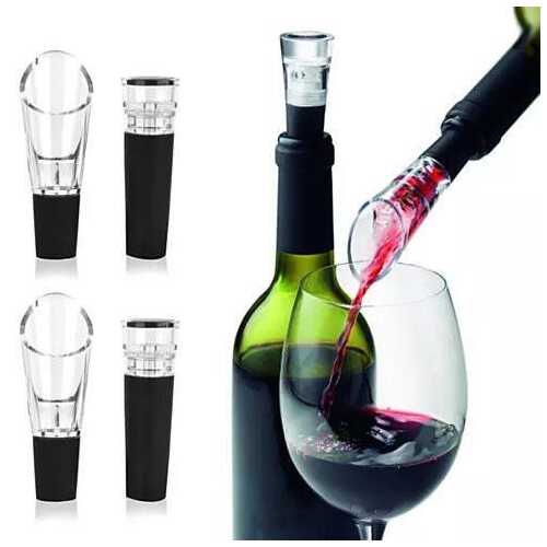 Pour And Preserve Wine Bottle Spouts And Stoppers Set Of 4