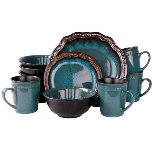 Elamas Mystic Waves 16 Piece Dinnerware Set