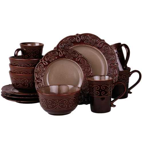 Elamas Salia 16 Piece Stoneware Dinnerware Set