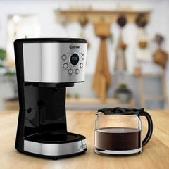 12-cup LCD Display Programmable Coffee Maker Brew Machine - Color: Black