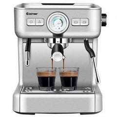 15 Bar Semi-Auto Espresso Coffee Maker Machine with Milk Frother Steam Wand