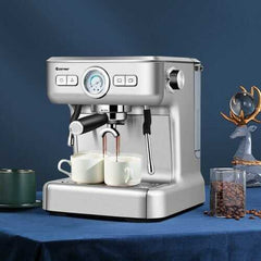 15 Bar Semi-Auto Espresso Coffee Maker Machine with Milk Frother Steam Wand