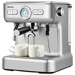 15 Bar Semi-Auto Espresso Coffee Maker Machine with Milk Frother Steam Wand