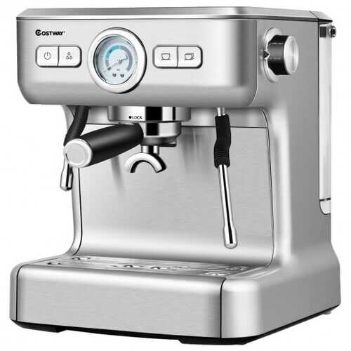 15 Bar Semi-Auto Espresso Coffee Maker Machine with Milk Frother Steam Wand