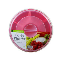 Plastic Divided Snack Tray with Cover ( Case of 3 )