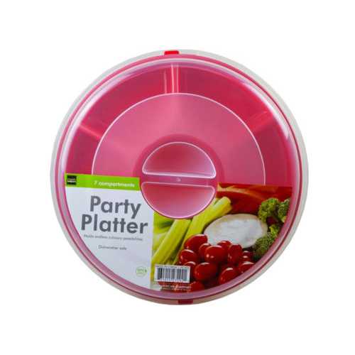 Plastic Divided Snack Tray with Cover ( Case of 9 )