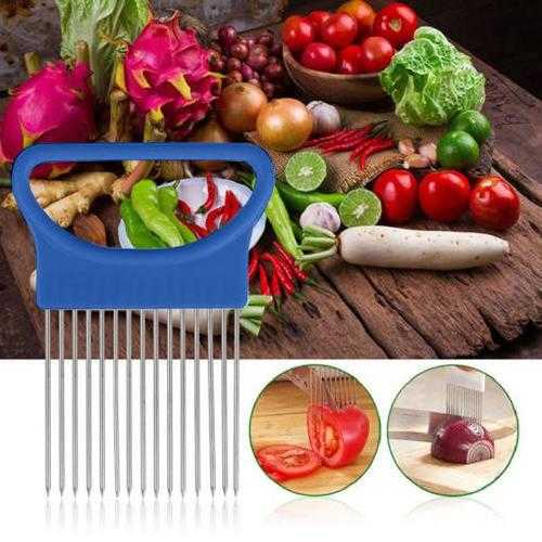 1PC Shrendders Slicers Tomato Onion Vegetables Slicer Cutting Aid Holder Guide Slicing Cutter Safe Fork Kitchen Cooking Tools