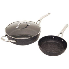 The Rock By Starrit The Rock By Starfrit 3-piece Cookware Set With Riveted Cast Stainless Steel Handles (pack of 1 Ea)